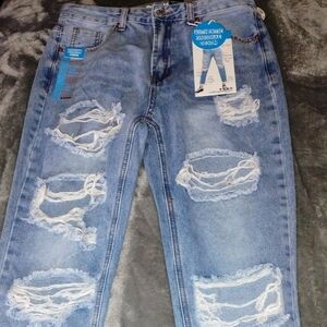 Song Mom Jean Light Wash Distressed Ripped Jeans Size 7